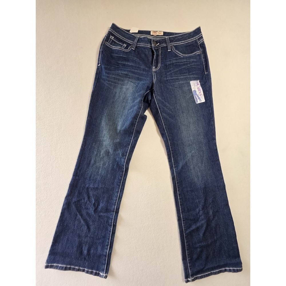 L.E.I. Bridget Curvy Boot Jeans Juniors 11 Regular Dark‎ Wash Bootcut NWT Y2K